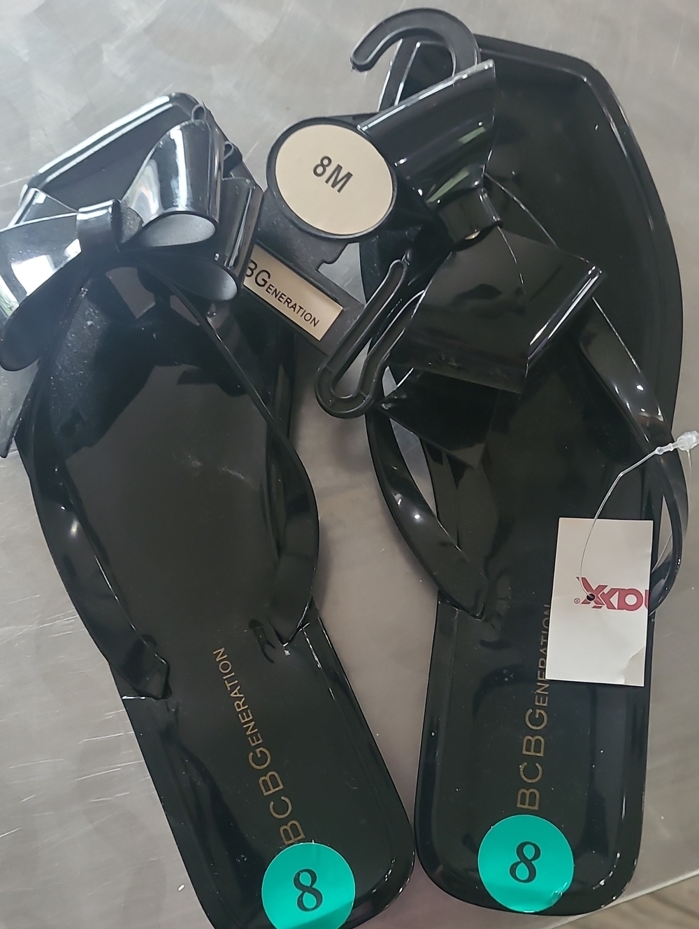 BCBGeneration Black Bow Jelly Sandals